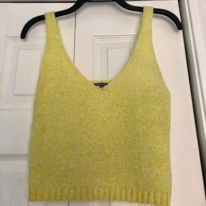 Yellow Knit Crop Top